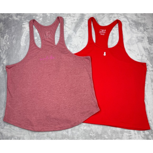 JJ Malibu Other - JJ MALIBU Racerback Stringer Tank Tops Mens XL Red Pink Muscle Gym Lot of 2